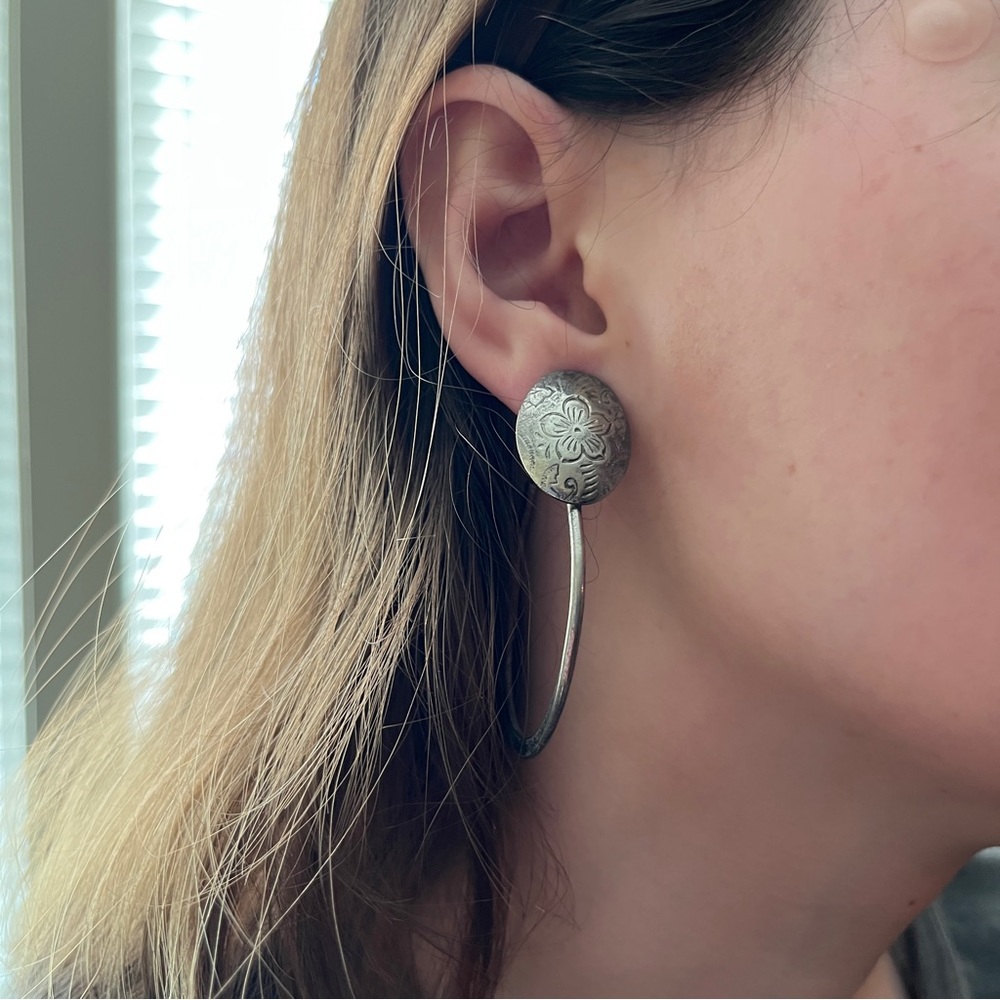 Vintage Sterling Silver Hoop Earrings